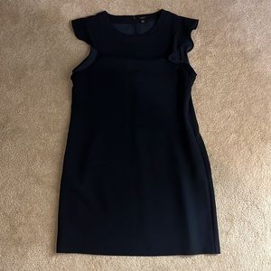 Ann Taylor Navy Ruffle Sleeve Shift Dress